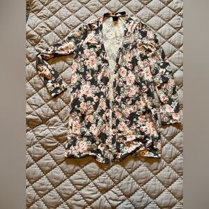Agnes & Dora Black and Pink Floral Cardigan